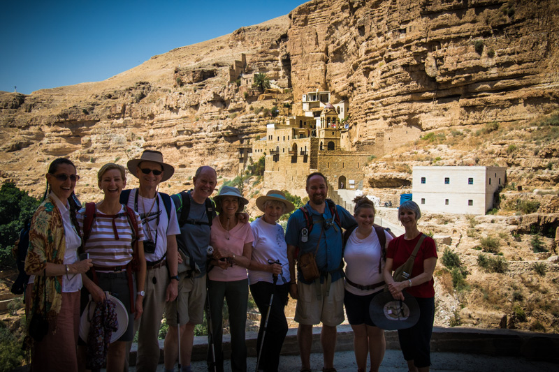 Our hike down into the dramatic Wadi Qelt led us to the fascinating Monastery of St. George and the countless hermit cells built into caves in the surrounding cliffs.