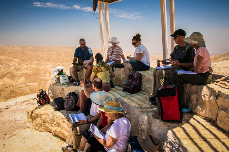 We enjoyed lunch while taking in the desert panorama, got to hang out with an elderly Bedouin, and then had a time of worship in which we reflected on the authority Jesus exercised in his time of testing in this desert.