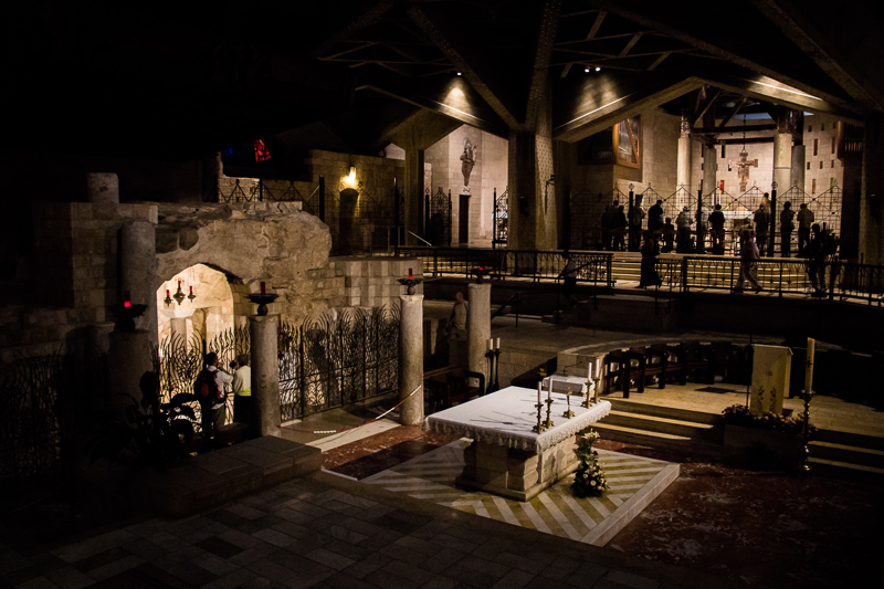 Inside the church, they have preserved the home of Jesus' family.