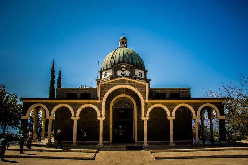 The Church of the Beatitudes is built as an octagon, reflecting the eight "Blessed are you ..." statements that begin the Sermon on the Mount.Good thing it was such a captivating sermon, because it would have been easy to be distracted by the sweeping views over the Sea of Galilee. 