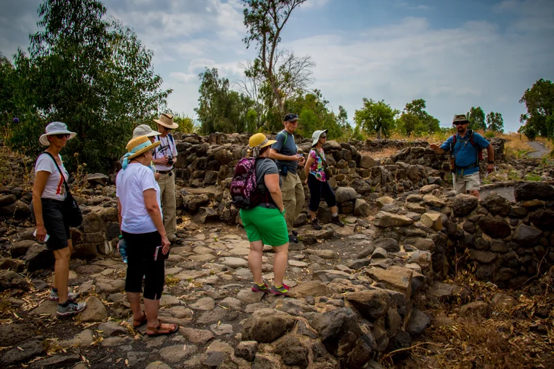 Here we are in the Jewish fishing town of Bethsaida, standing on the first century street where Jesus and his disciples would certainly have walked!