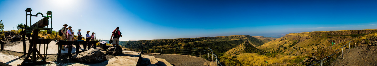 We looked down on the dramatic setting of the first-century Jewish town of Gamla which unsuccessfully tried to withstand the might of the Roman army, while deciding who would make the challenging hike down to visit the ancient site.