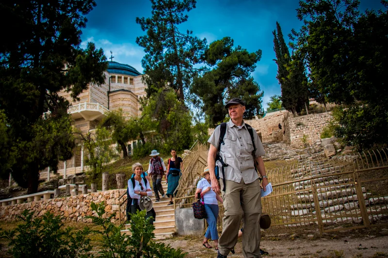 We returned to the city to visit the church that commemorates Jesus' sham trial before the religious authorities and saw the first-century stepped street that has been preserved there.