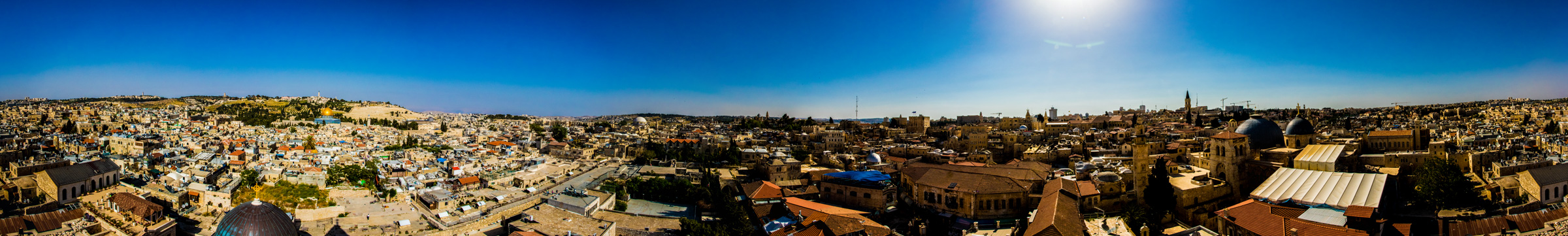 Another amazing panoramic shot by Bobby Rognlien, this one of the entire city of Jerusalem, from the bell tower of the Lutheran Church of the Redeemer. 