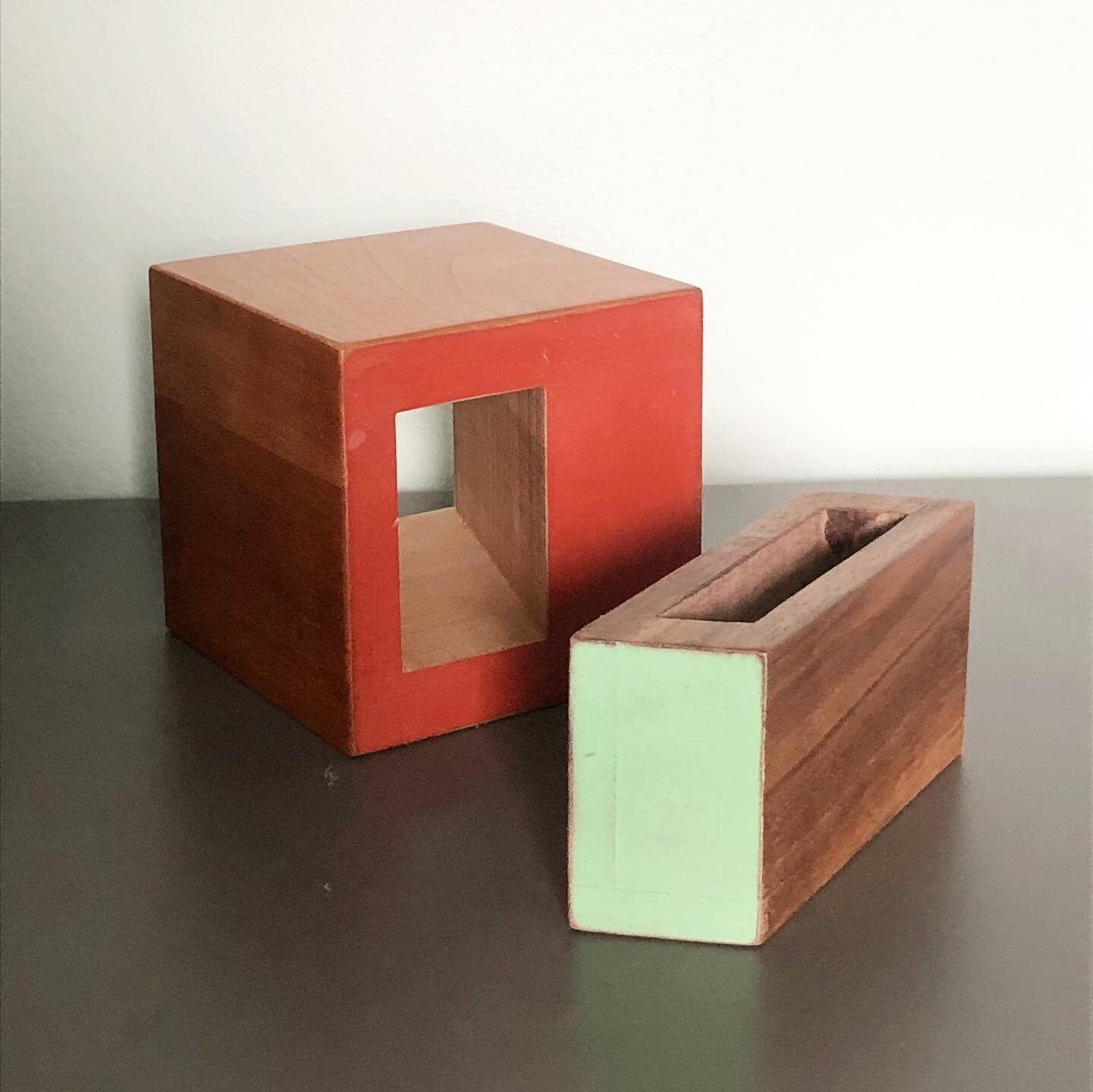 Taking part in the @furnituresociety #2022furnituremakerchallenge with this little bandsaw box.  I love making bandsaw boxes, and this is probably the simplest one I ever made; one slanted drawer that opens from both ends.  Made of cherry, walnut, an