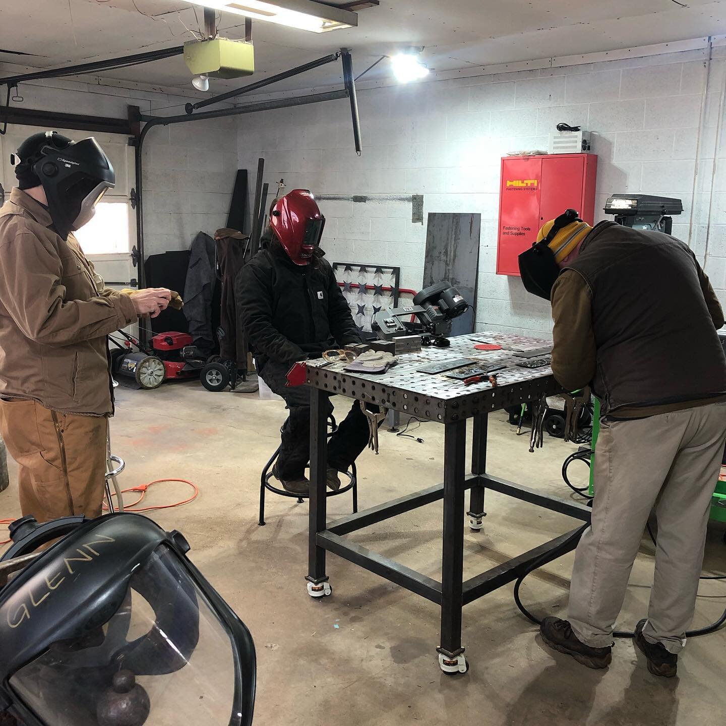 Got to teach some cool dudes how to weld this past weekend, and got to test out the new (to me) @lincolnelectric MIG.  Had an absolute blast!
.
.
.
#welding #weldlikeapro #metal #steel #lincolnelectric #fabrication #workshop #migwelding #tigwelding  