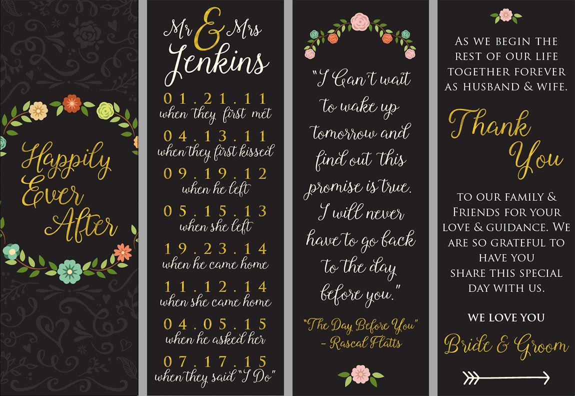 Wedding reception path panels