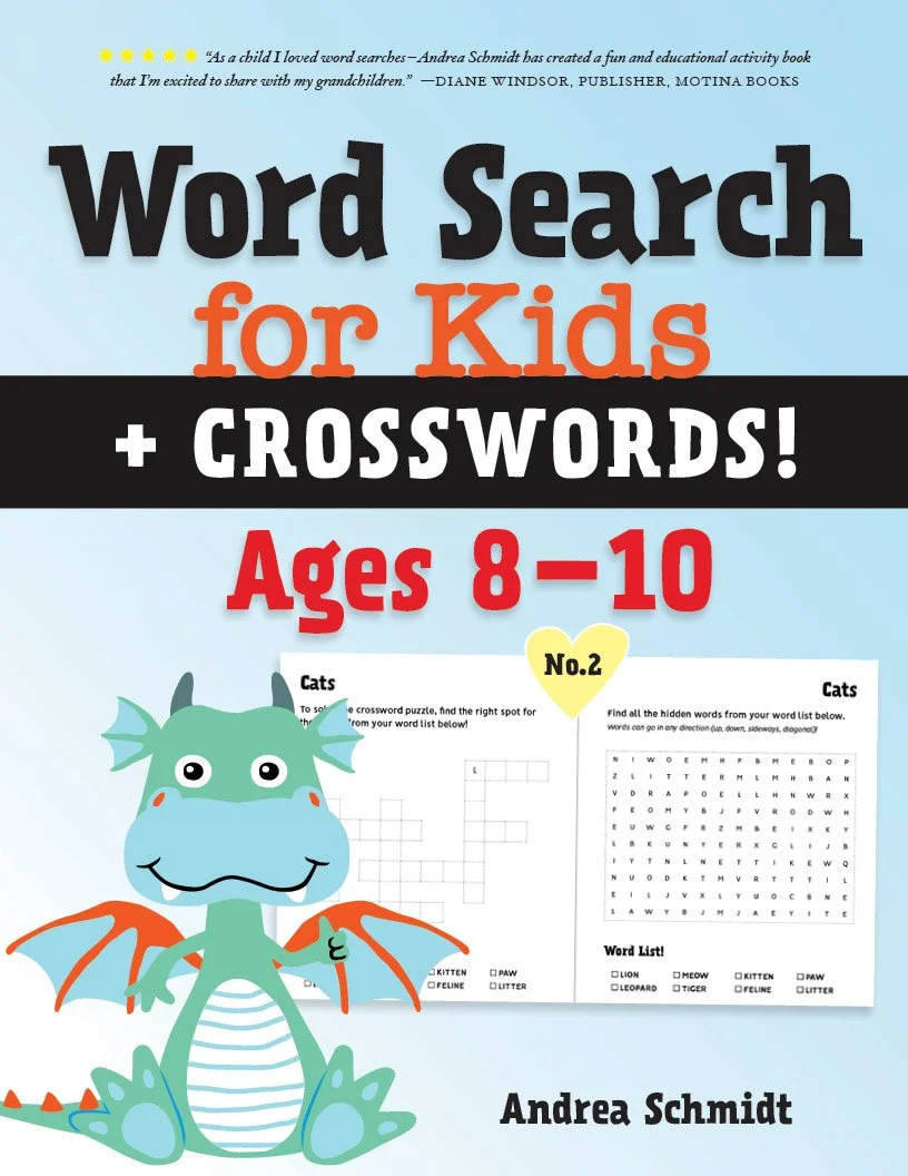 Word Search for Kids + Crosswords! Ages 8–10, No. 2