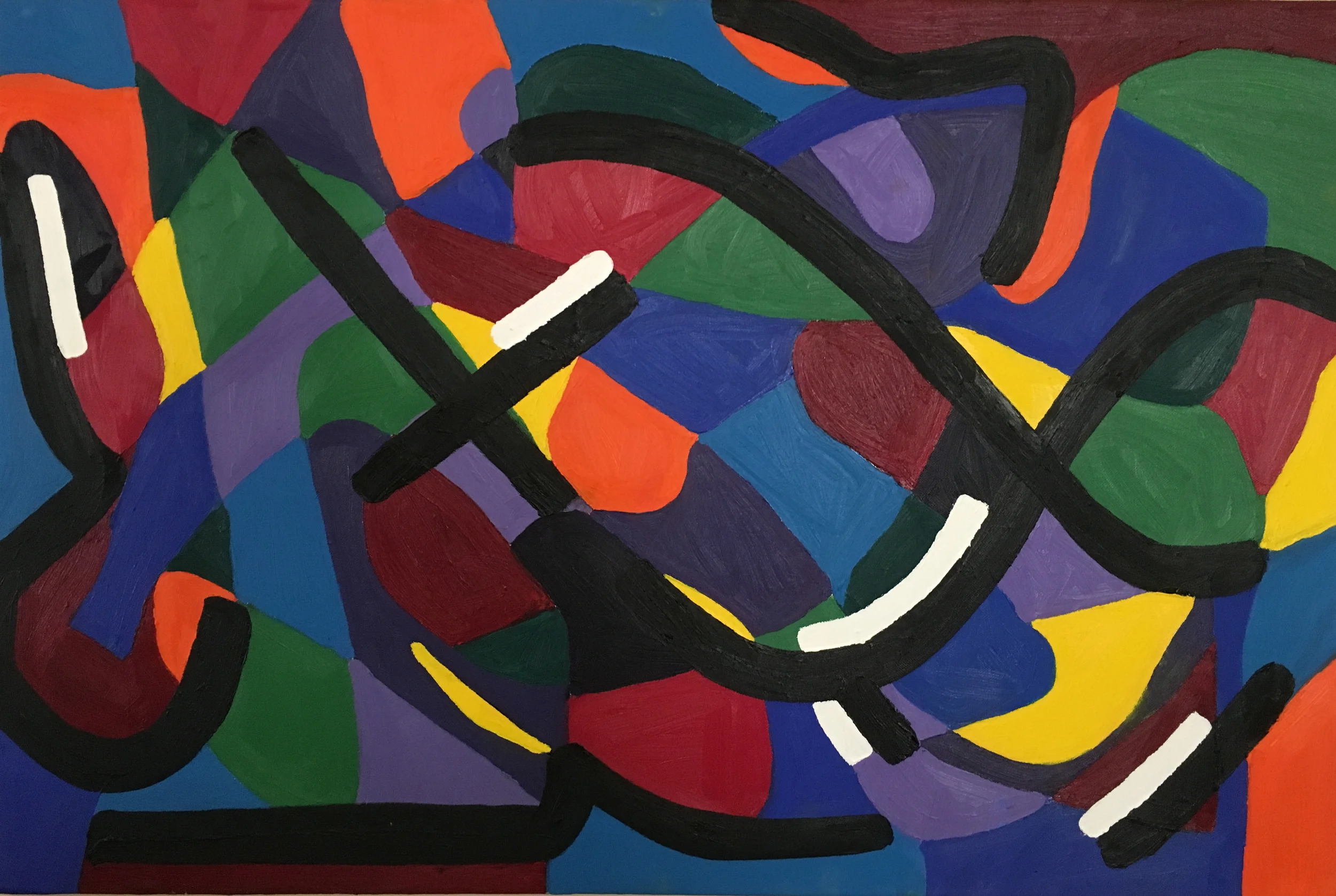  36x24"  Oil on Cotton Canvas; dried, then layered    