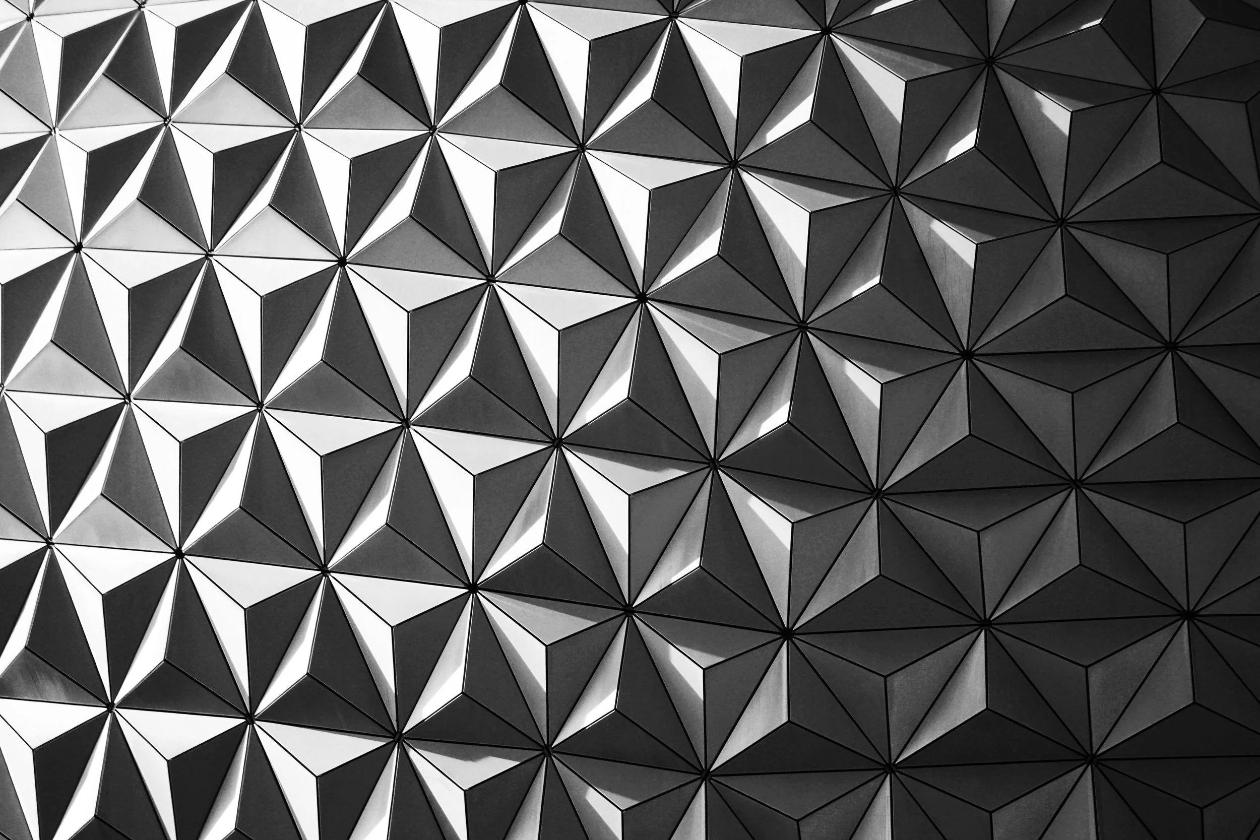 Abstract Black and White Epcot Photograph