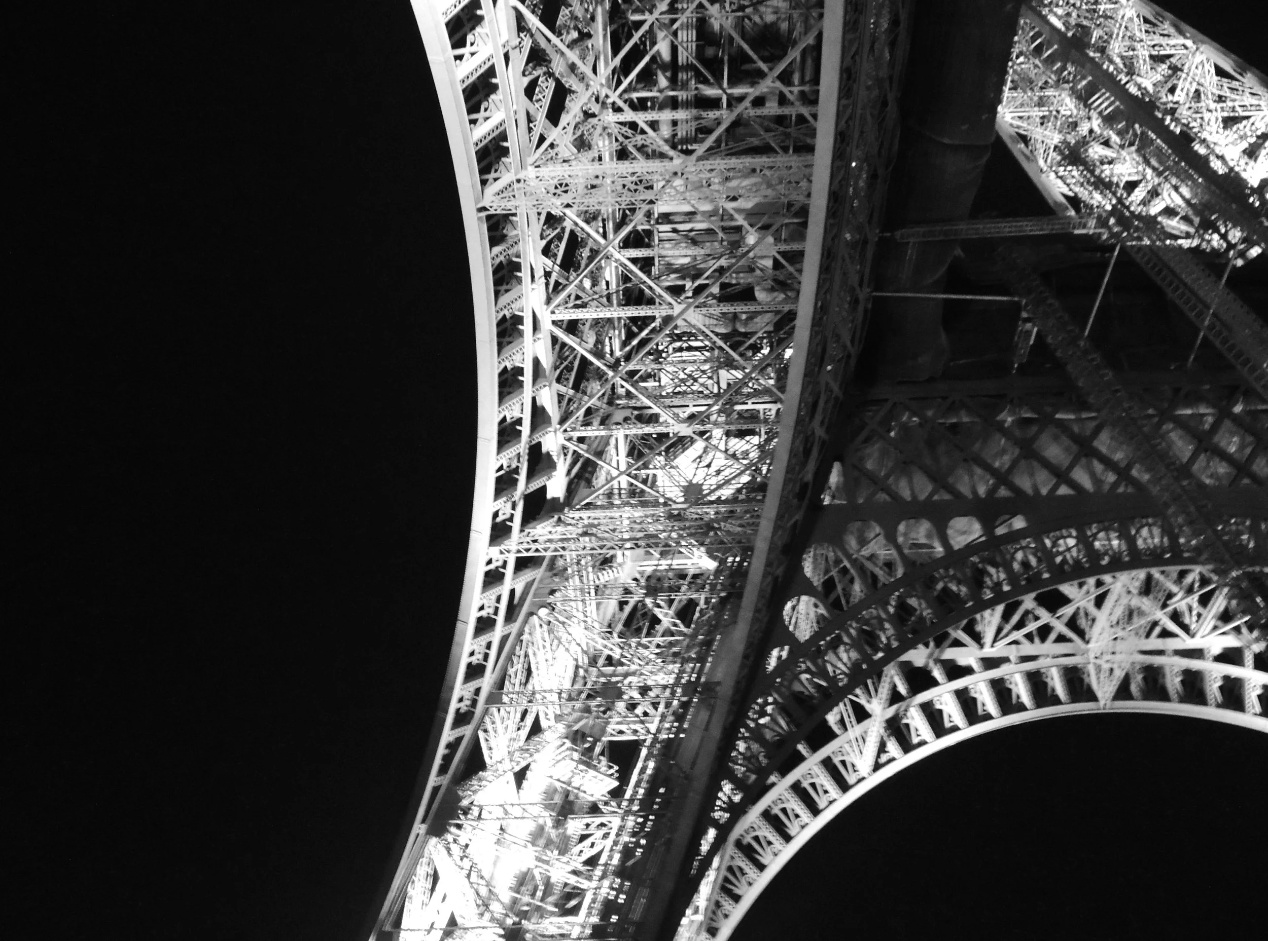 Abstract Black and White Eiffel Tower Photograph