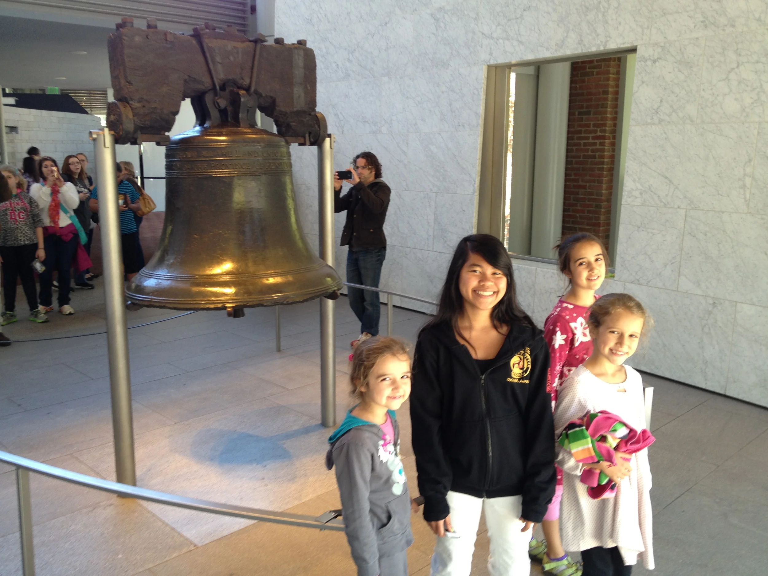 The girls in front of the Liberty Bell in Philly.