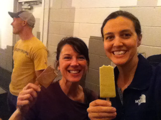 Eating gourmet popsicles with Beth Merrill.