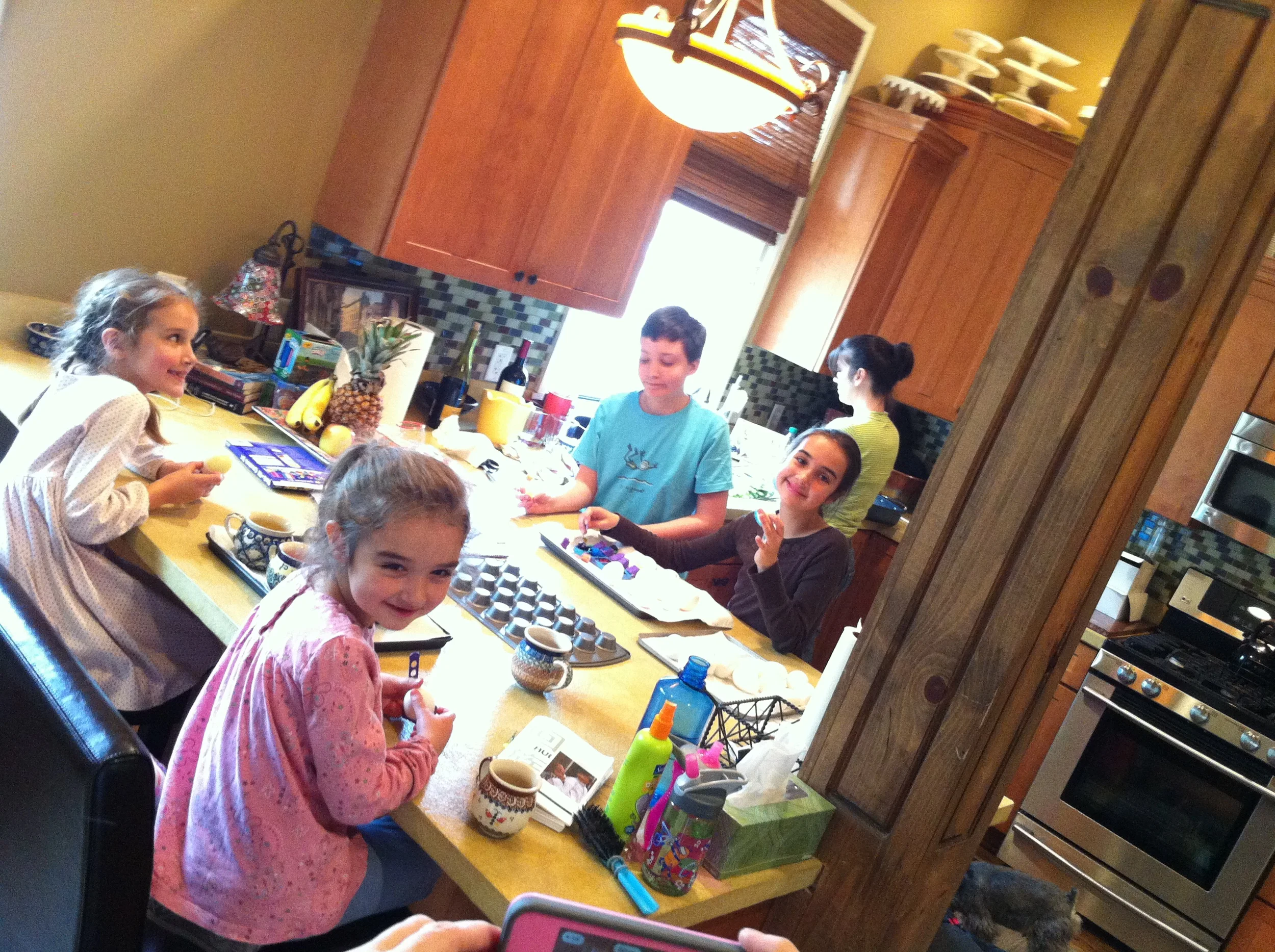 More egg painting.