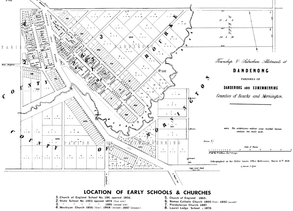 Map - Dandenong & Eumemmerring - 1858