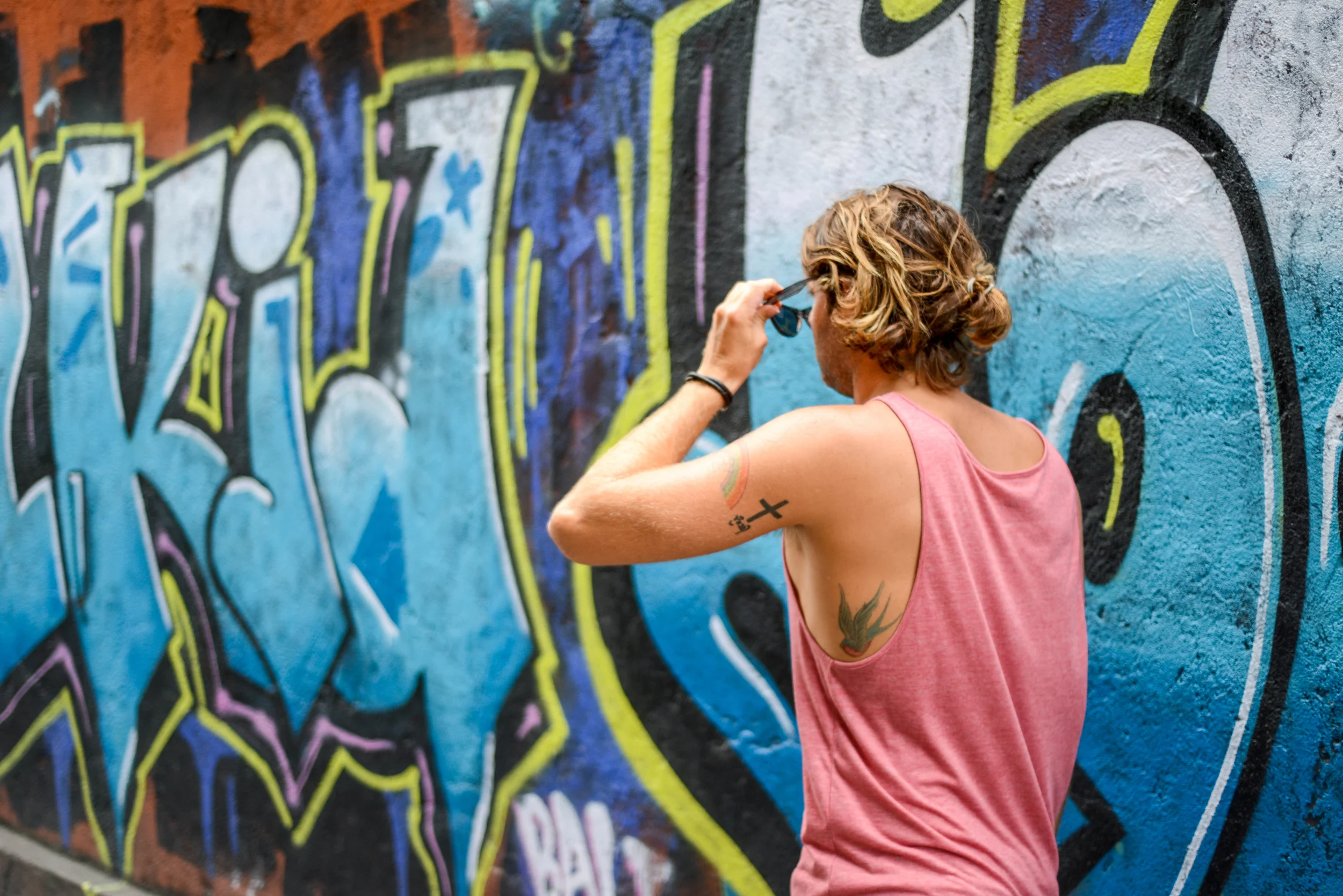 Colourful graffiti on the streets of Kuta.