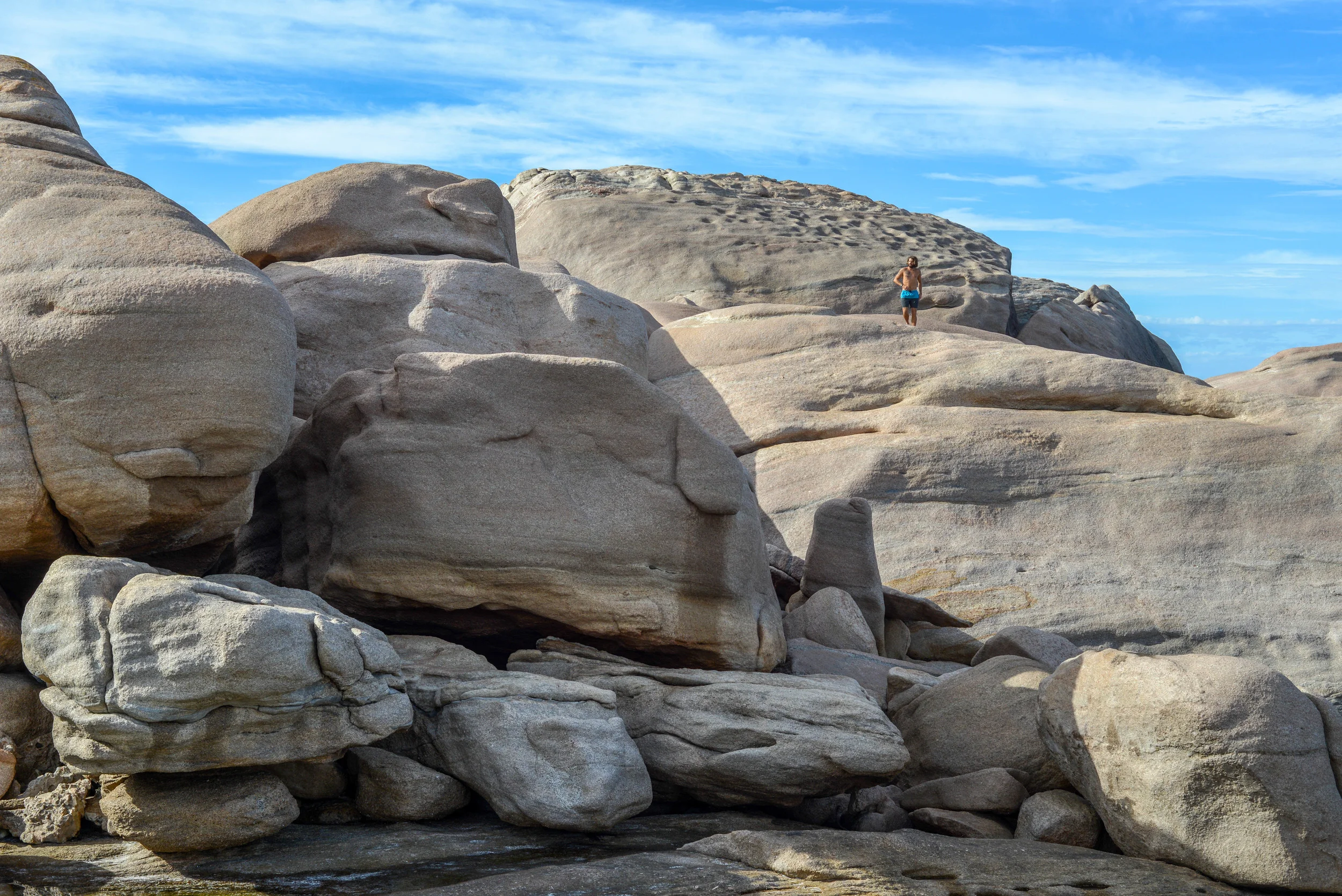Rock climbing in Esperance, Western Australia.