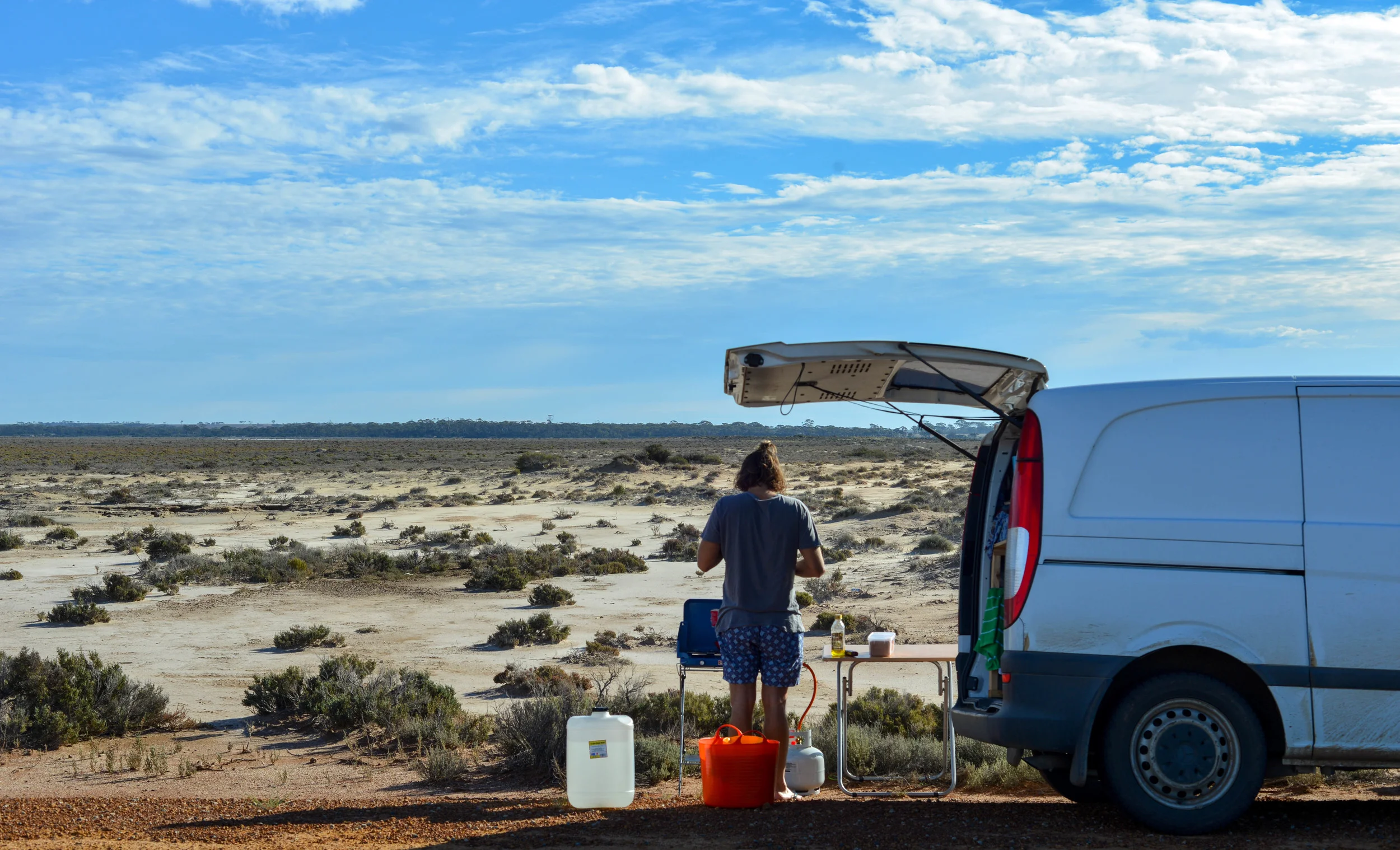 Breakfast on Lake King, Western Australia.