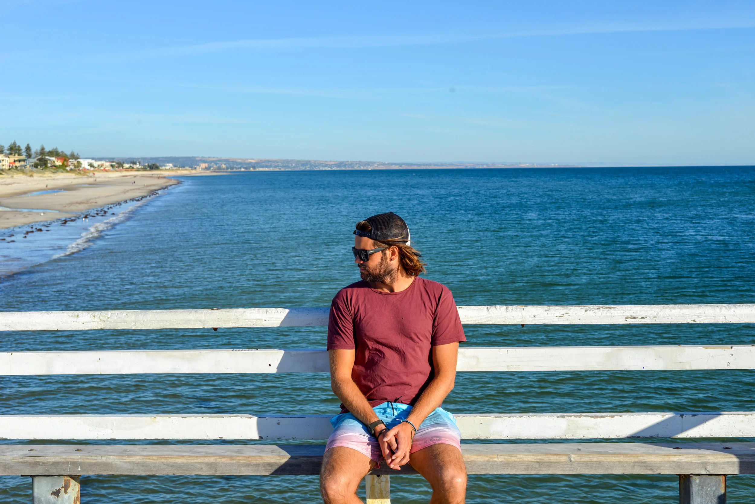 Chilling on a pier on the Adelaide coast, South Australia.