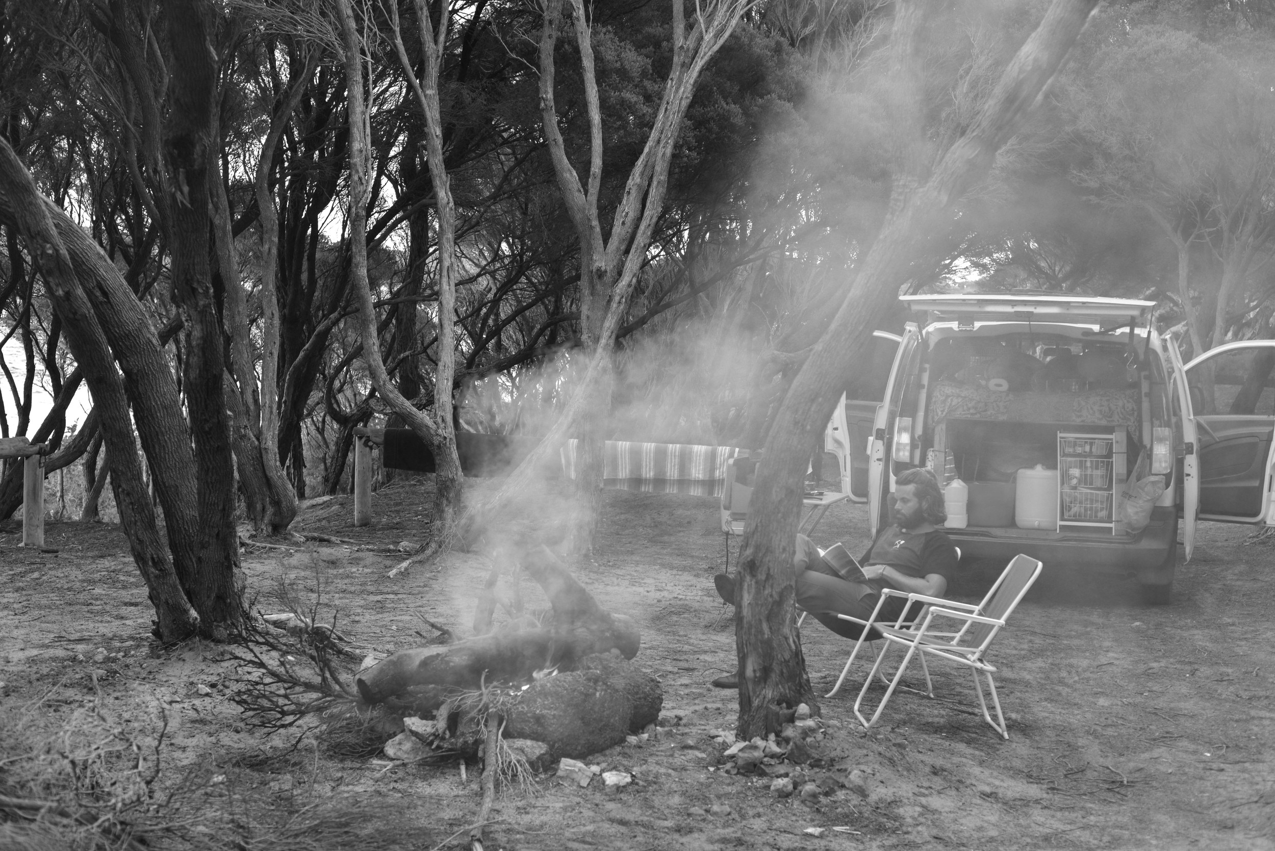 Evenings around the fire at Mason Bay, Western Australia.
