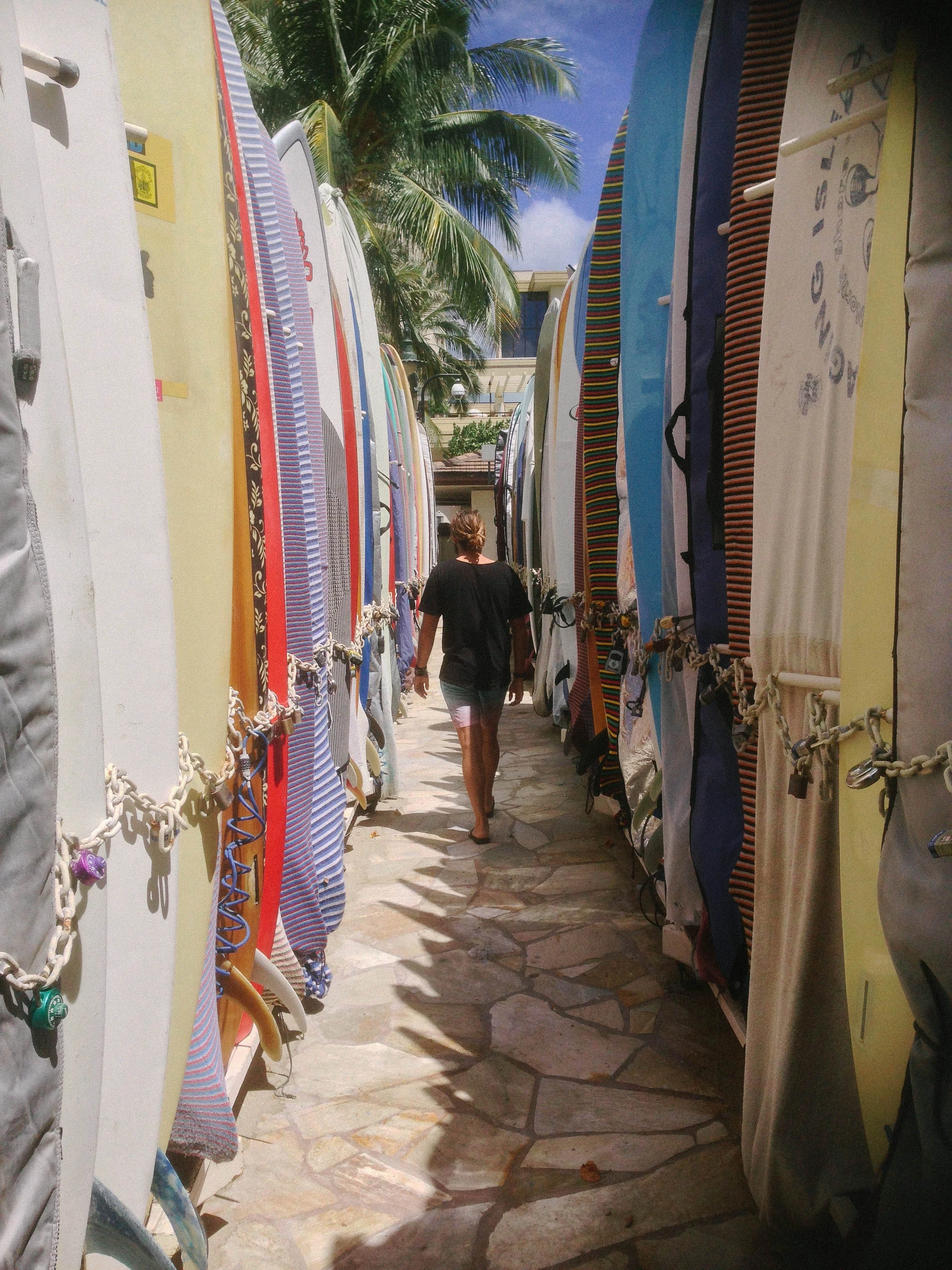 Jonny in longboard heaven at Waikiki Beach, Oahu.