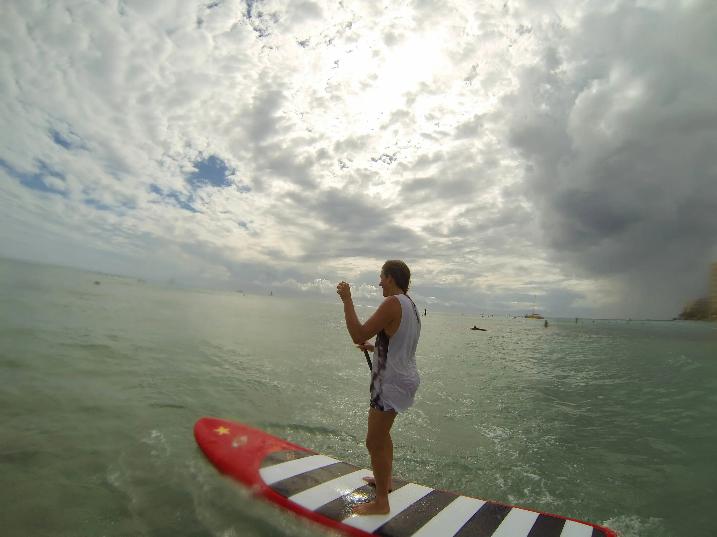 SUP at Waikiki Beach, Oahu.