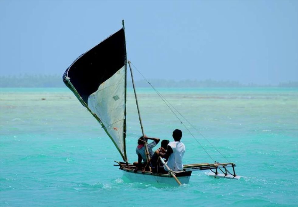 Kiribati Lagoon sailing. Photo by Liz Clark.