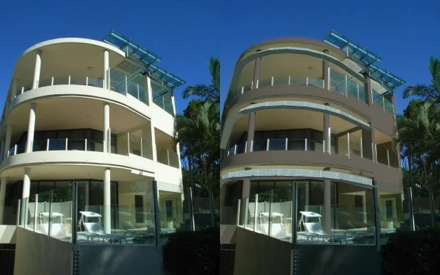  ​Exterior visualization showing proposed colour and solar screening 