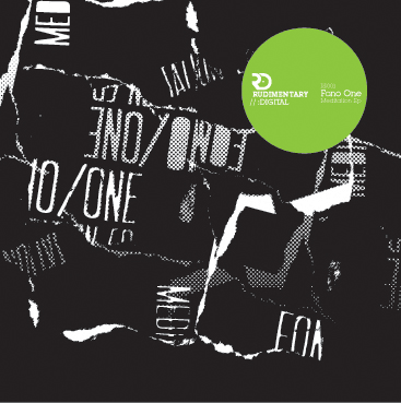 Close-up of torn black and white paper with text, featuring a green circular sticker with white text and logos.