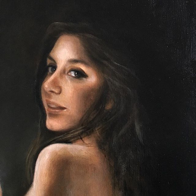 Ways to say hello, detail, oil on canvas 50" x 30" - 2018