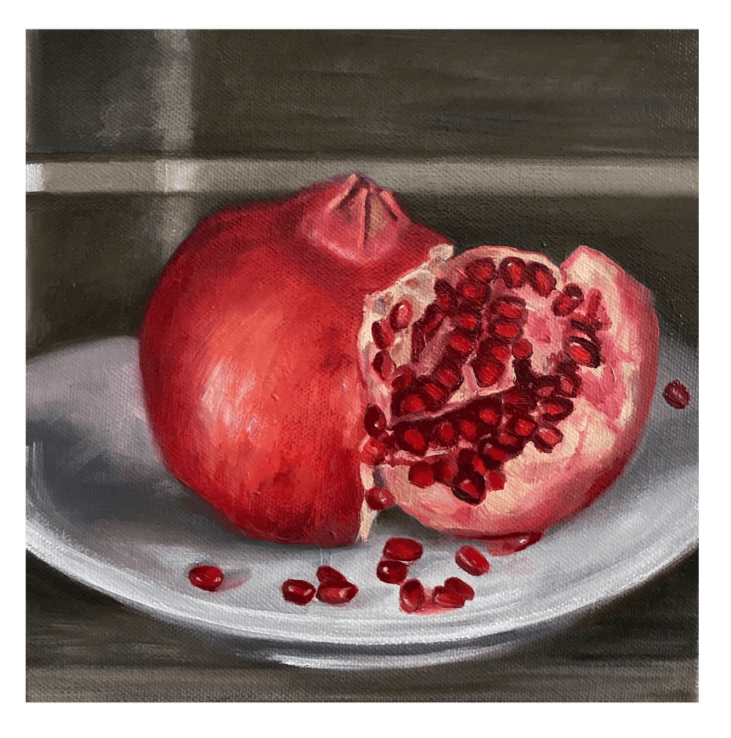 Pomegranate in Tuscany, 20x20cm