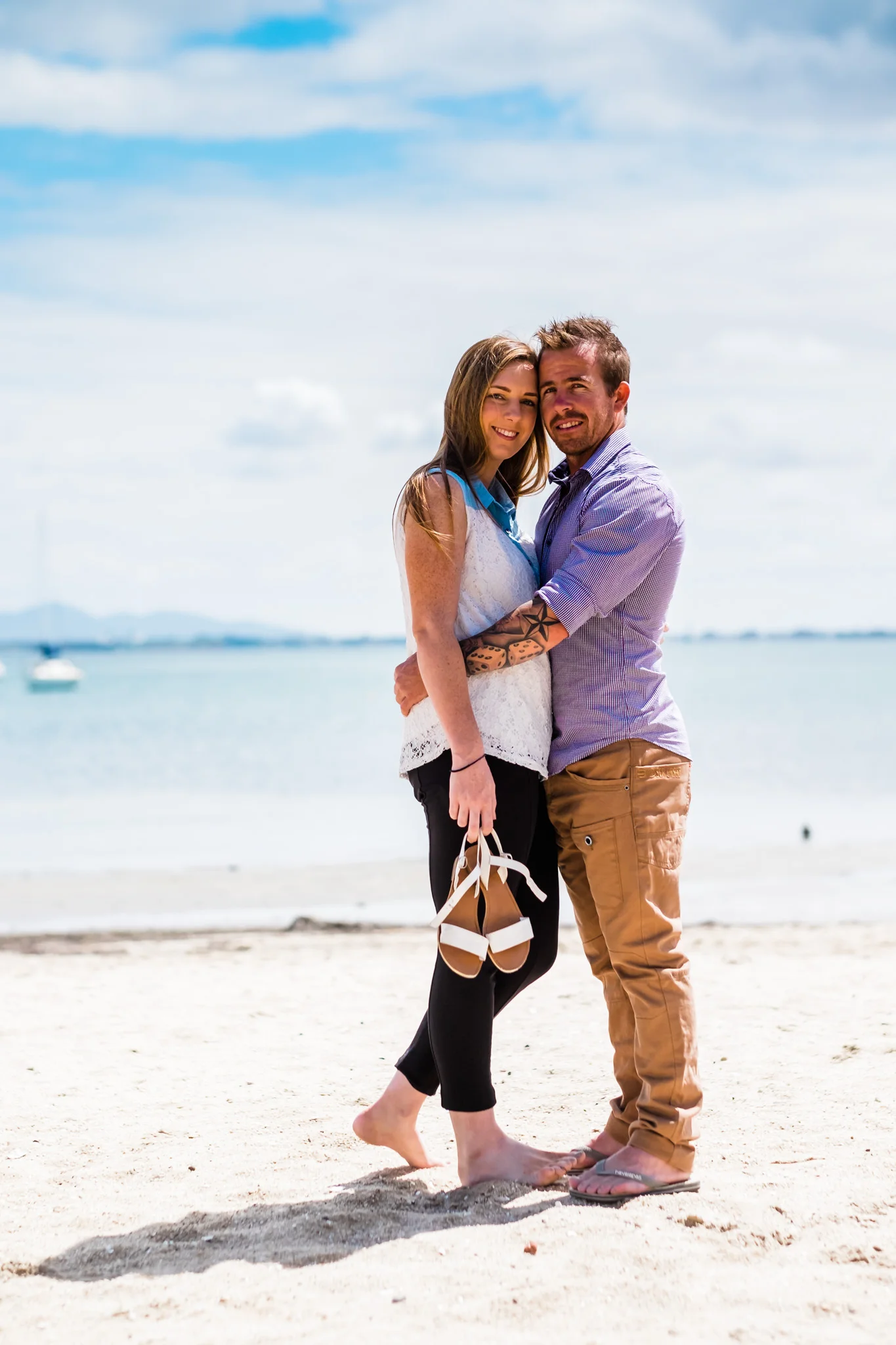 Full morning sun, correct posing +&nbsp;location can make a difference between squinting or creating a relaxed look.