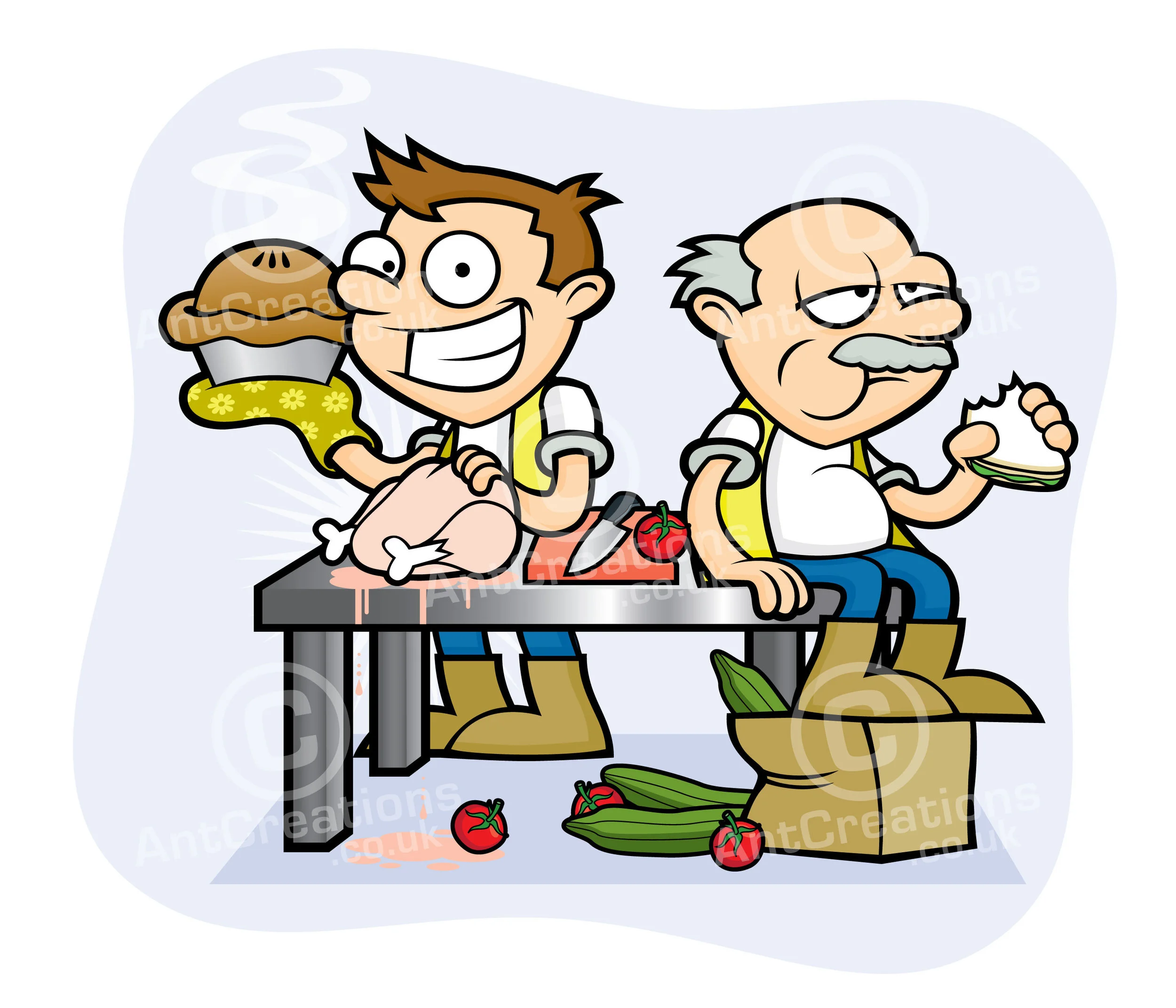 Health and Safety Workmen Food Safety — Vector Illustrator | Cartoons