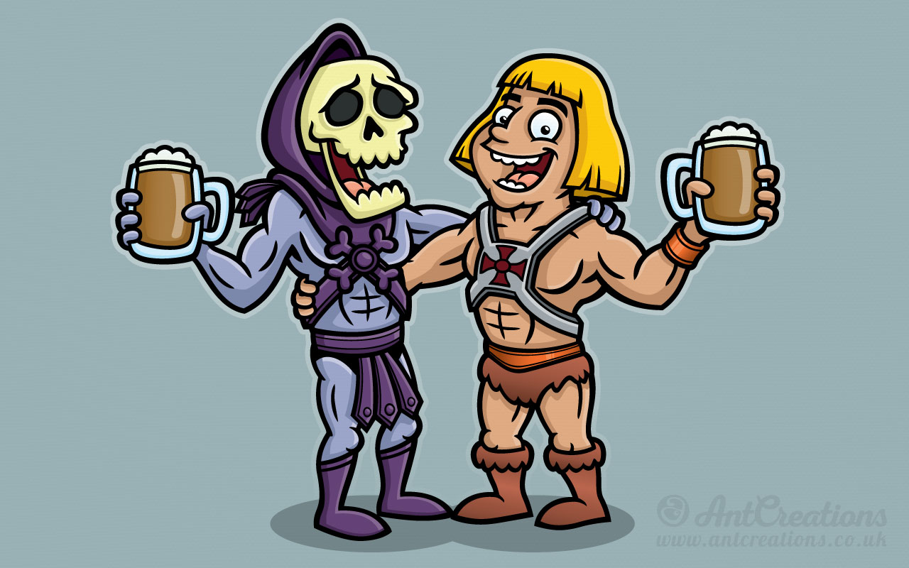 He-Man and Skeletor Cartoon — Vector Illustrator | Cartoons | Characters |  Graphic Designer