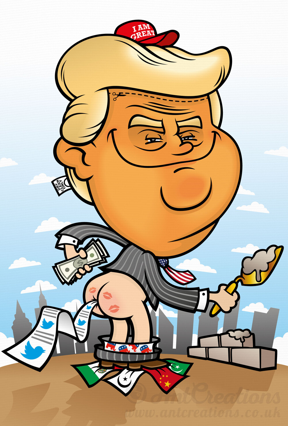 Donald Trump Cartoon — Vector Illustrator | Cartoons | Characters | Graphic  Designer