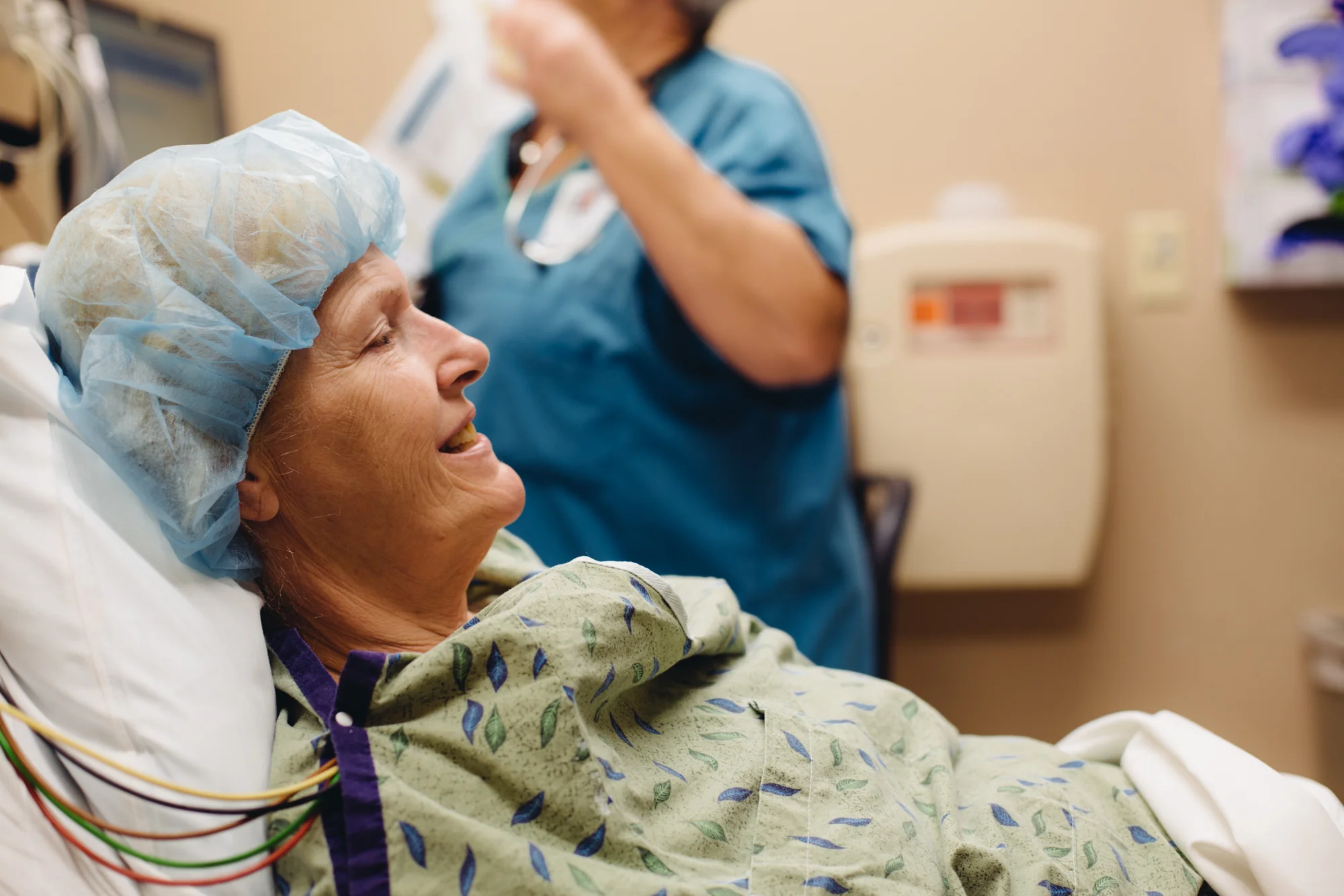 Mom's all smiles at the idea of living without pain.