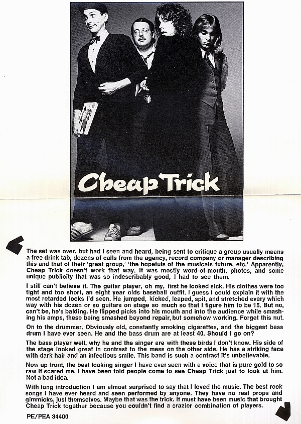  Bio included with promo copies of the first album