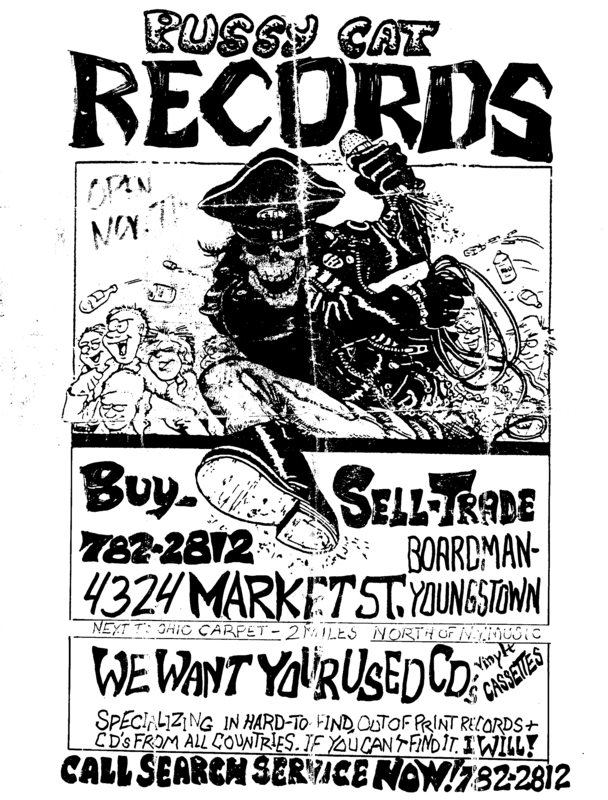 Flyer for Angelo's Pussycat Records.