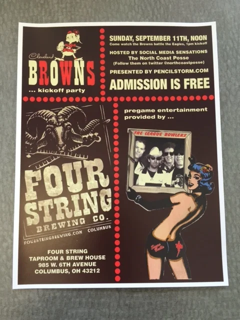 Browns Kickoff Party at Four String Brew with The League Bowlers