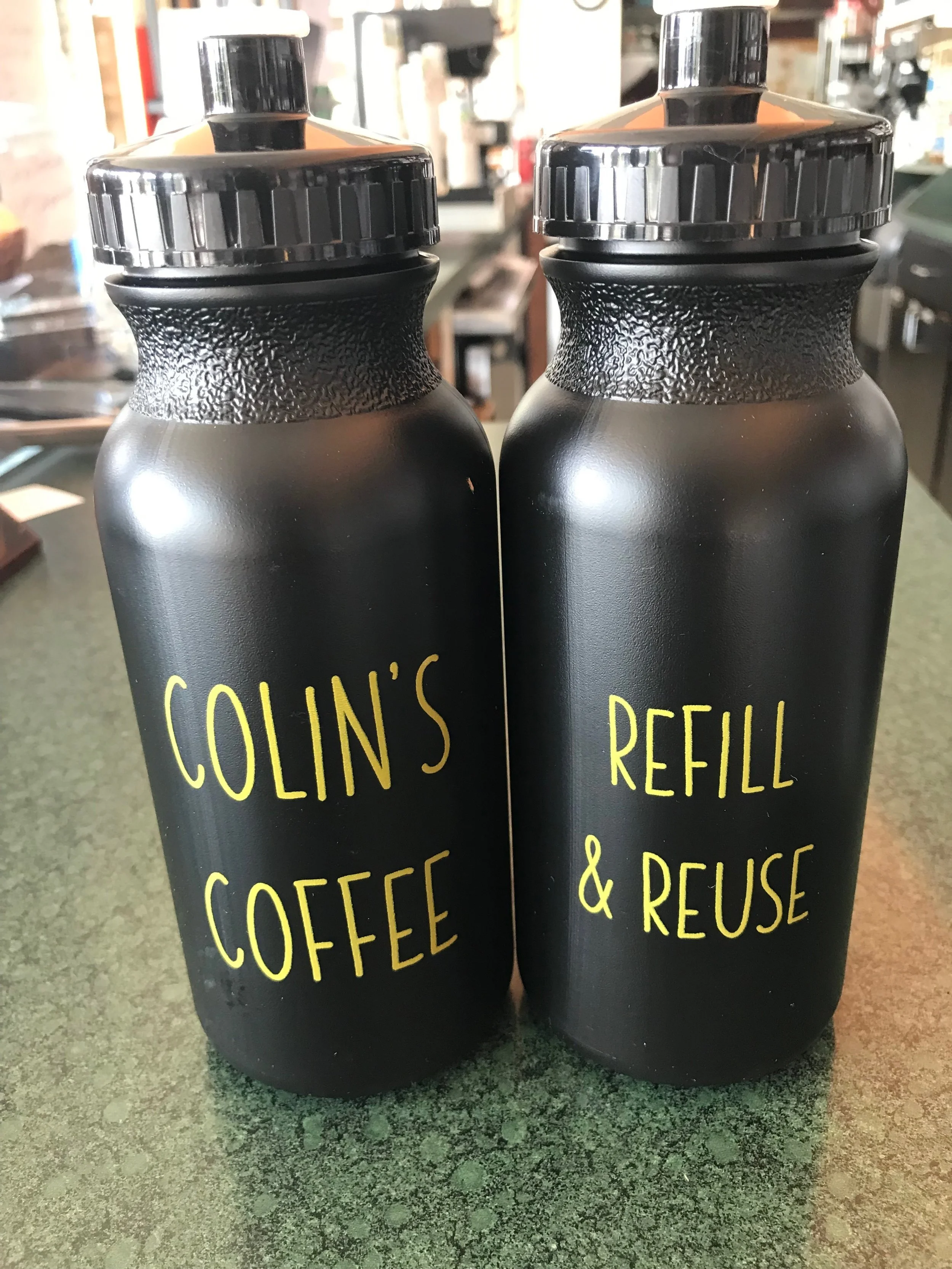 No More Plastic Water Bottles at Colin's Coffee - by Colin Gawel
