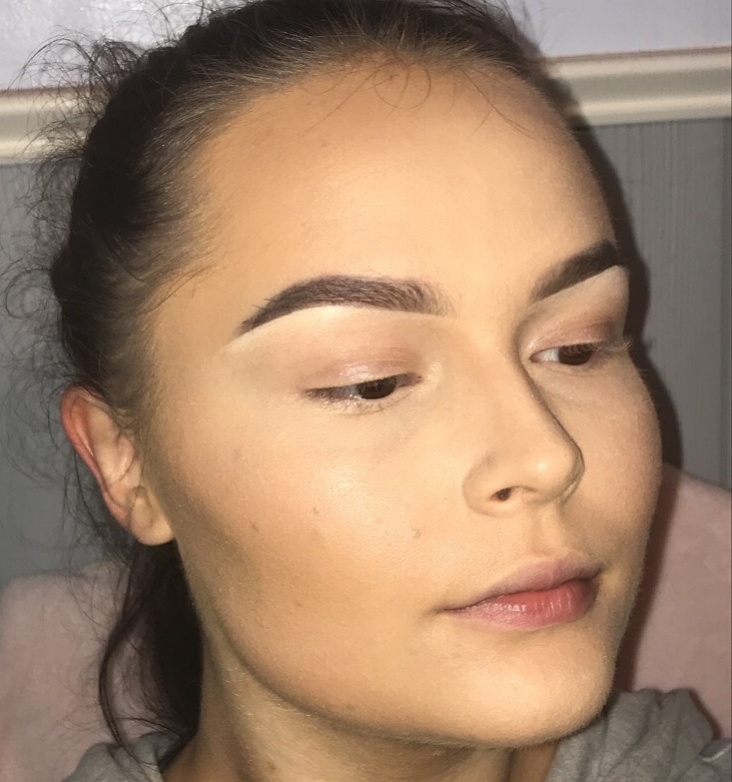 Lightly blend the product into the skin. 