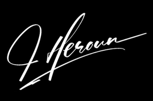 J Heroun written as a script logo in classical style.