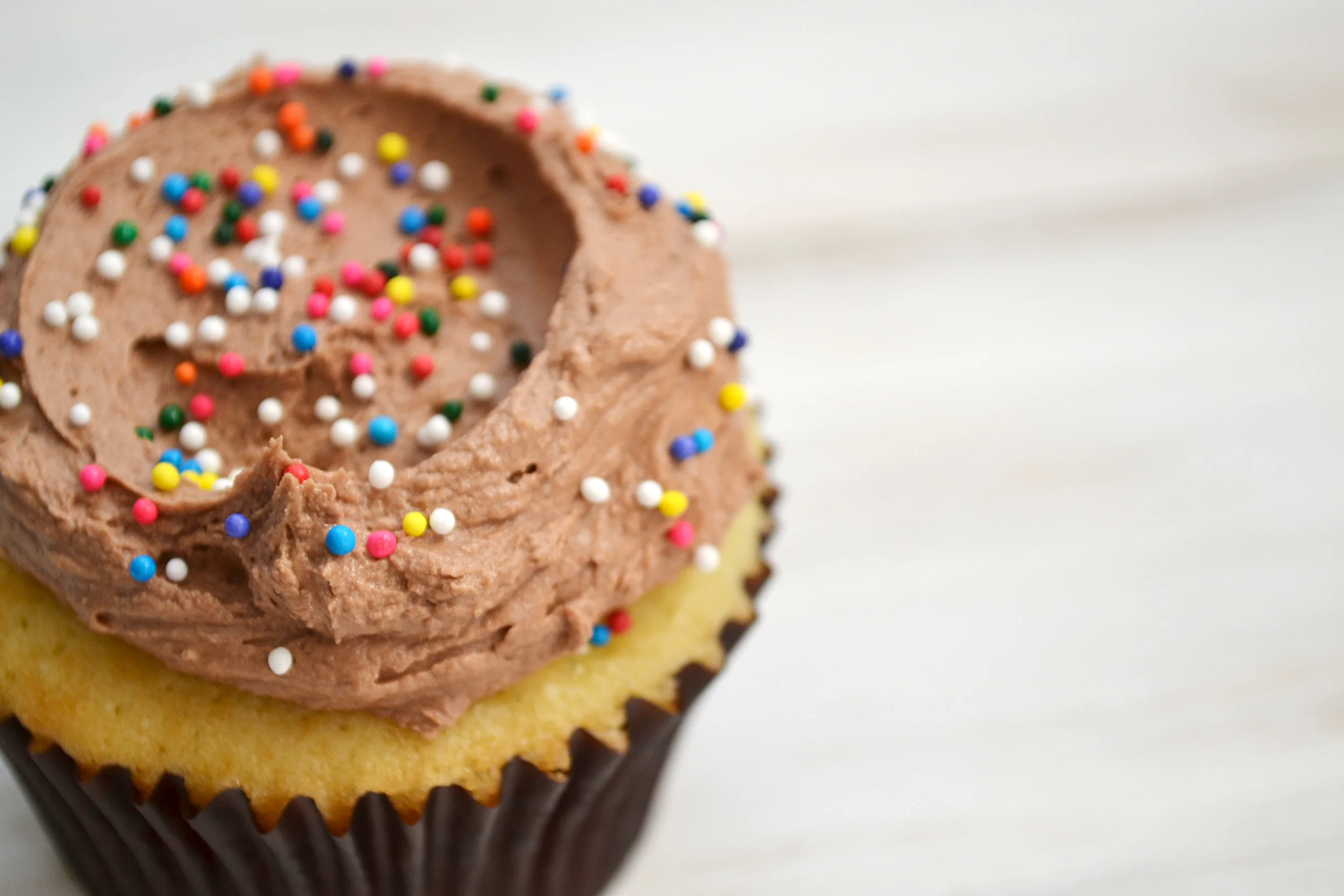 Yellow Cupcakes + Chocolate Frosting