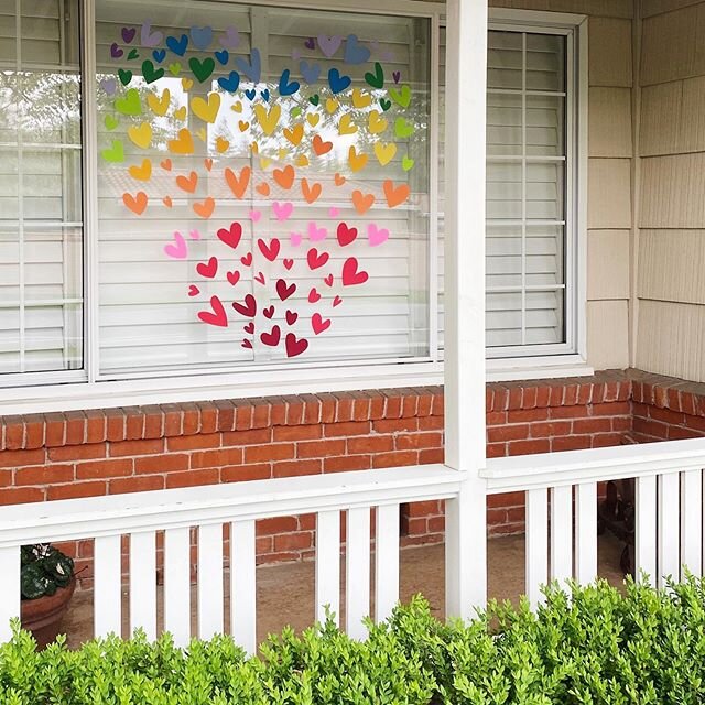 I love seeing little kids and our neighbors walking their dogs stop to point out our window art. Trying to bring good✨ juju ✨to the neighborhood! #aworldofhearts