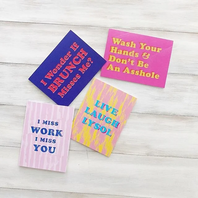 I was so glad when I heard @stationeryhq was back so I could get out a few #quarantinelife cards. These cards all represent things I've felt at one point or another these last six weeks. I sent a few to my friends and coworkers to let them know I'm t