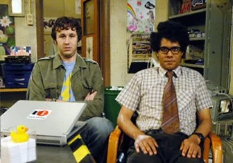 Roy and Moss of the "IT Crowd"