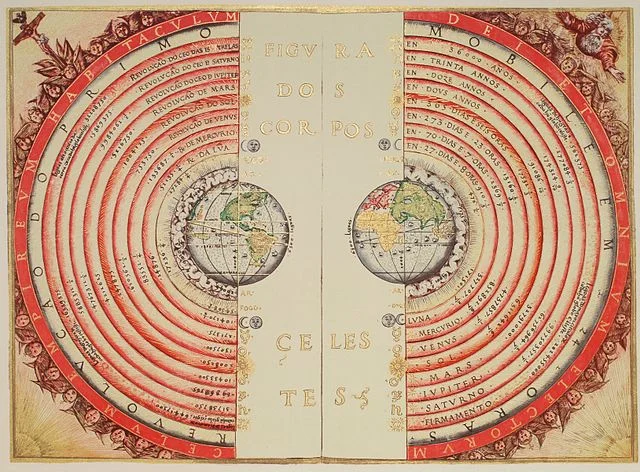 Ptolemaic model of the universe by Bartolomeu Velho, 1568
