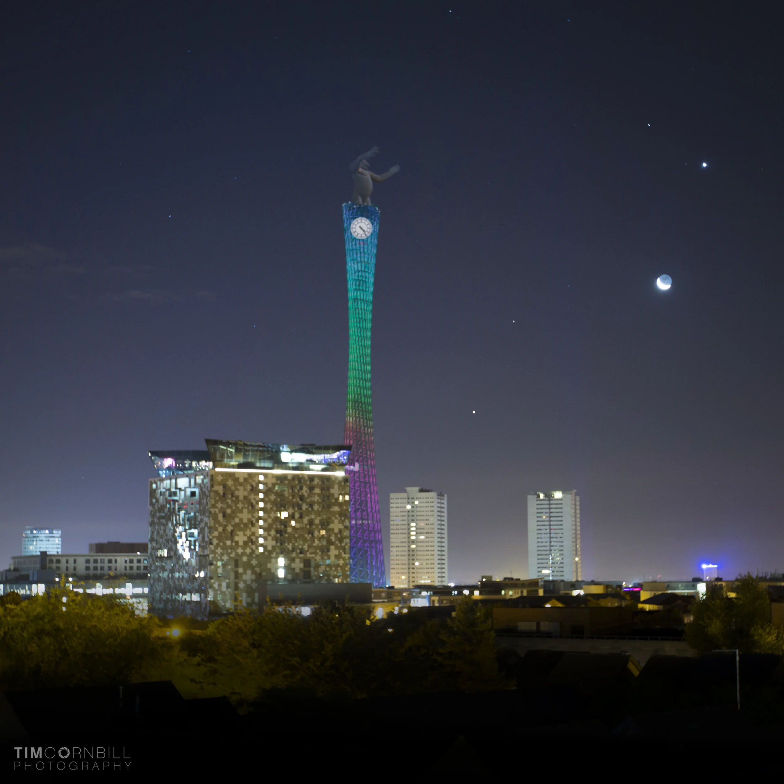 The tower will be illuminated by colour changing LEDs during the night and will be seen from many miles away