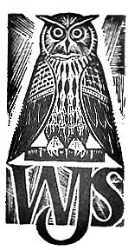 Linocut "The Owl" by S. Gliwa from WJS's A Guide to Democratic Jargon
