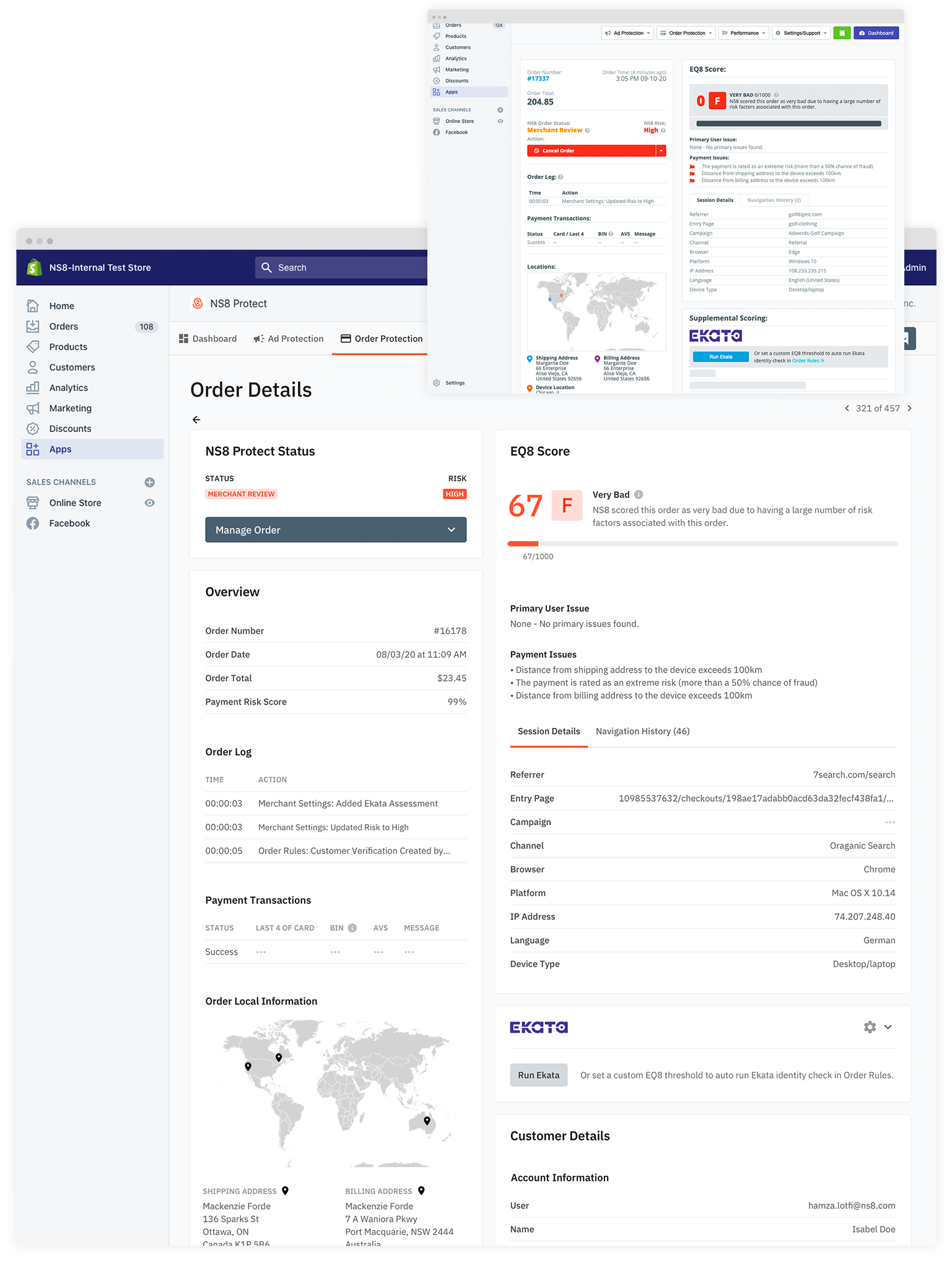 Protect integrates with major ecommerce platforms like Shopify, BigCommerce, and Magento.